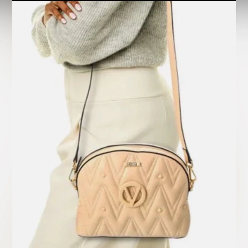 Valentino By Mario Valentino Beige‎ Quilted Crossbody Bag